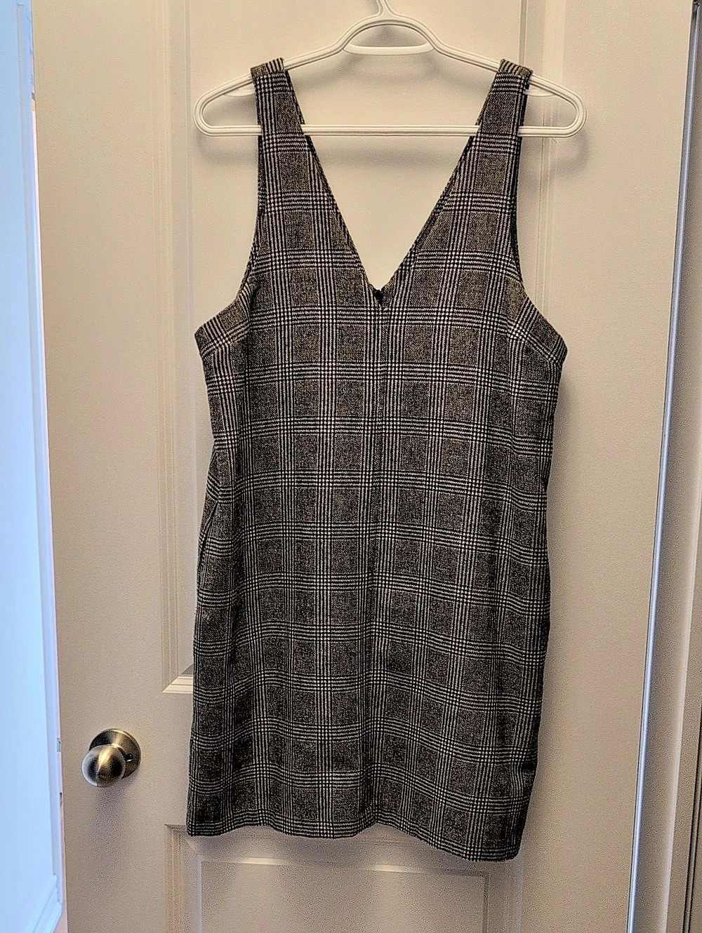 Frank And Oak Plaid V-Neck Mini Dress
